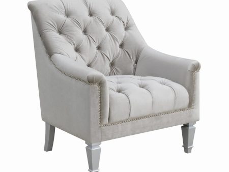 Avonlea Gray Sloped Arm Tufted Chair For Cheap