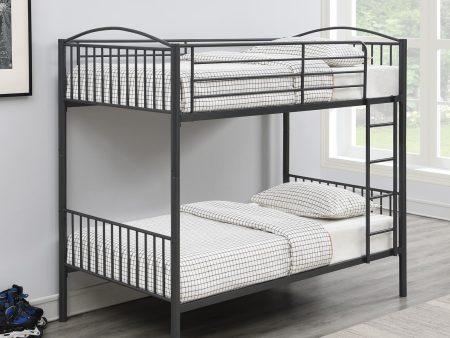 Anson Gunmetal Twin over Twin Bunk Bed with Ladder Discount