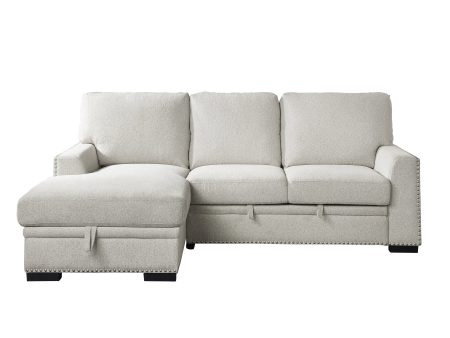 Morelia Beige LAF Storage Sleeper Sofa Chaise For Cheap