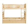 Bartly Pine  Twin Twin Bunk Bed with Twin Trundle For Discount