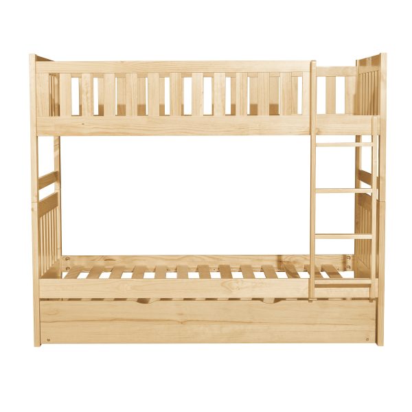 Bartly Pine  Twin Twin Bunk Bed with Twin Trundle For Discount