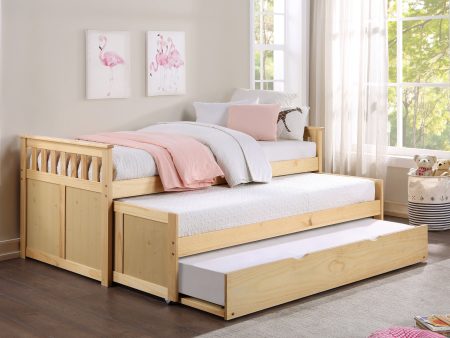 Bartly Pine Twin Twin Bed with Twin Trundle Discount