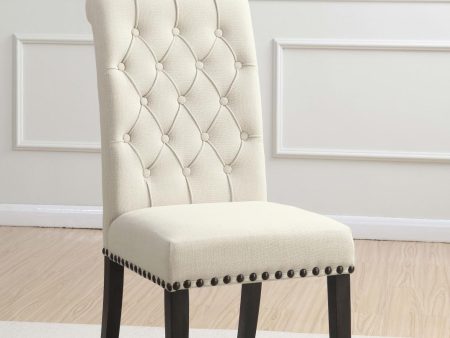 Alana Beige Smokey Black Upholstered Side Chairs, Set of 2 Fashion