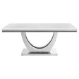 Kerwin White Chrome Rectangle Faux Marble Top Dining Table Sale