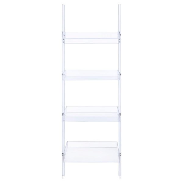 Amaturo Clear 4-Shelf Ladder Bookcase Hot on Sale