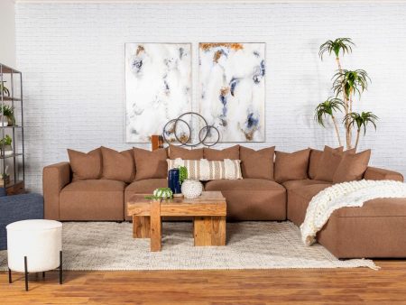 Jennifer 6-Piece Upholstered Modular Sectional Terracotta Supply