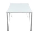 Pauline White Chrome Rectangular Dining Table with Metal Leg Supply