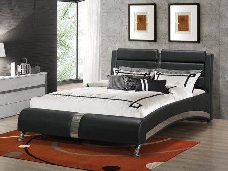 Jeremaine Queen Upholstered Bed Black Fashion