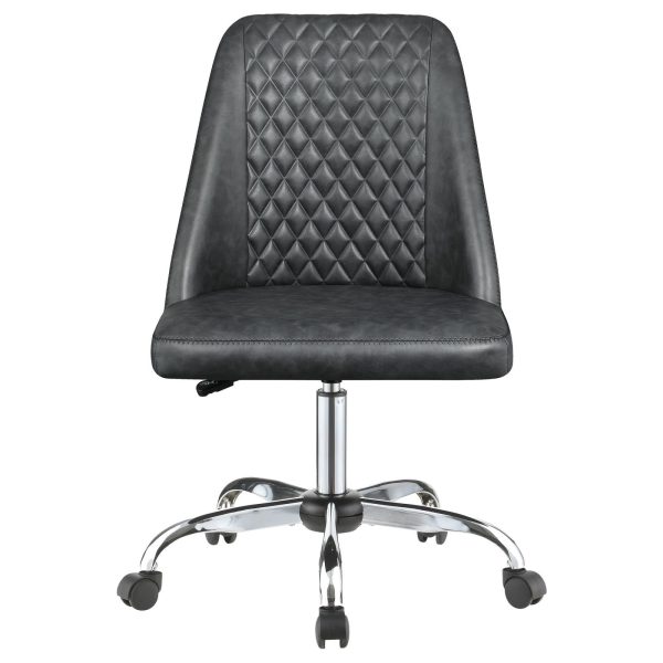 Althea Gray Chrome Upholstered Tufted Back Office Chair Online Hot Sale