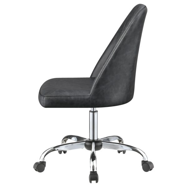 Althea Gray Chrome Upholstered Tufted Back Office Chair Online Hot Sale