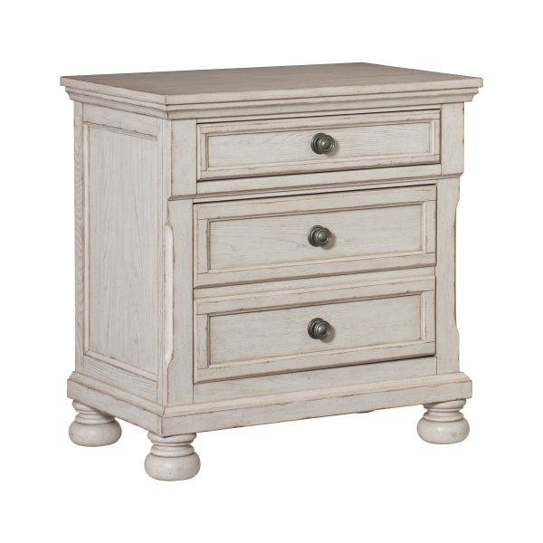 Bethel Wire Brushed White Nightstand Online