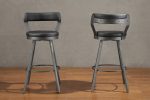 Appert Black Dark Gray Swivel Pub Height Chair, Set of 2 For Cheap