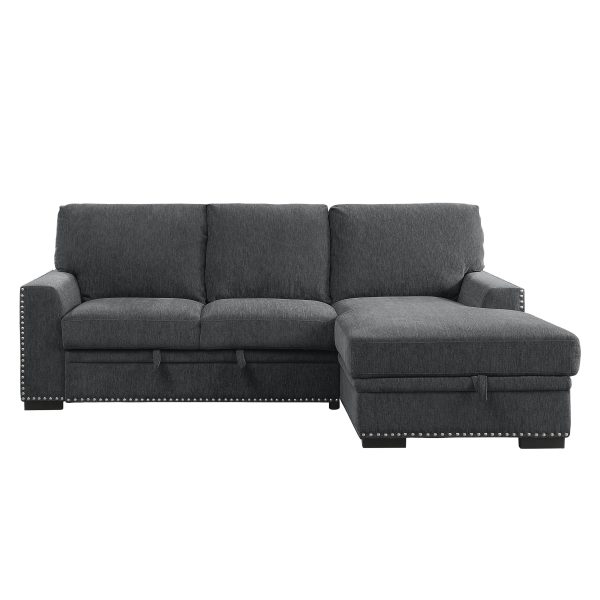 Morelia Charcoal RAF Storage Sleeper Sofa Chaise Online Hot Sale