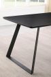 Smith Black Gunmetal Rectangle Ceramic Top Dining Table For Sale