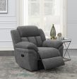 Bahrain Upholstered Glider Recliner Charcoal For Sale