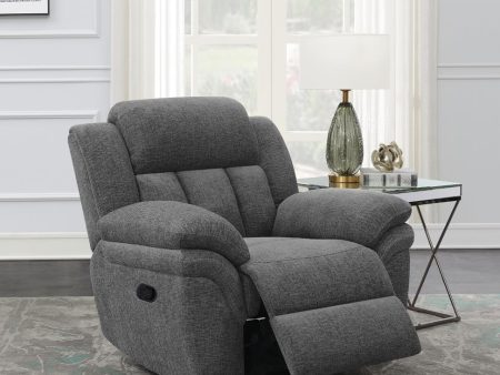 Bahrain Upholstered Glider Recliner Charcoal For Sale