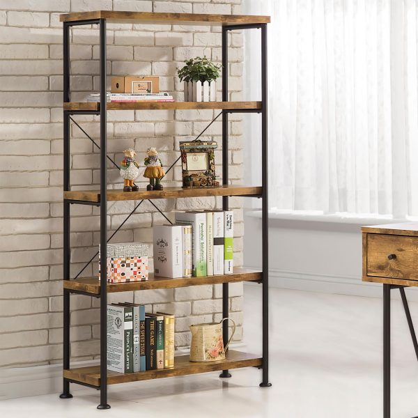 Analiese Antique Nutmeg 4-Shelf Bookcase Fashion