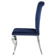 Betty Ink Blue Chrome Upholstered Side Chairs, Set of 4 Online