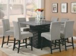 Stanton Gray Black Upholstered Counter Height Chairs, Set of 2 For Sale