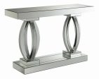 Amalia Rectangular Sofa Table with Shelf Clear Mirror For Sale