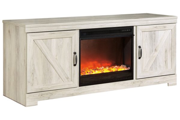 Bellaby Whitewash 63  TV Stand with Fireplace For Discount