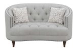 Avonlea Sloped Arm Upholstered Loveseat Trim Gray Cheap