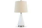 Ackson White Silver Finish Table Lamp For Sale