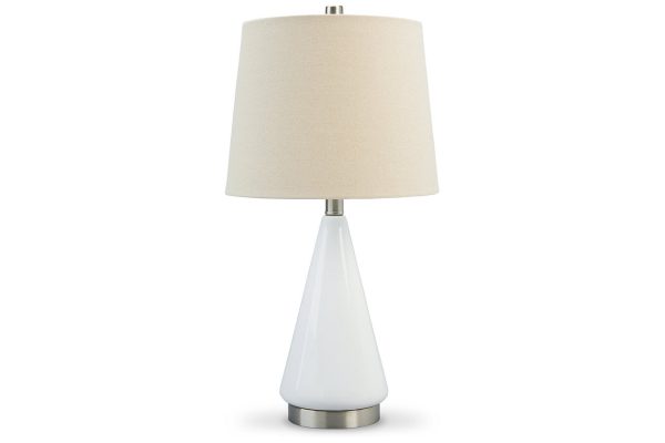 Ackson White Silver Finish Table Lamp For Sale