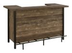 Bellemore Rustic Oak Rectangular Storage Bar Unit on Sale