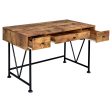 Analiese Antique Nutmeg Black 3-Drawer Writing Desk Online Hot Sale