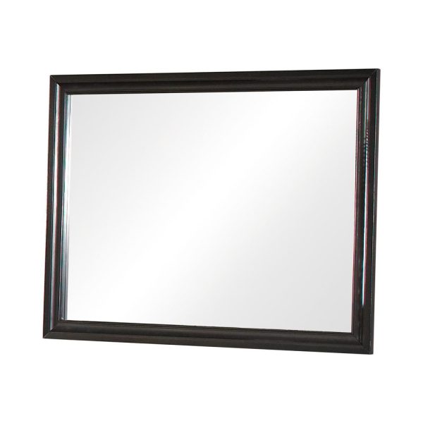 Barzini Black Rectangular Mirror on Sale