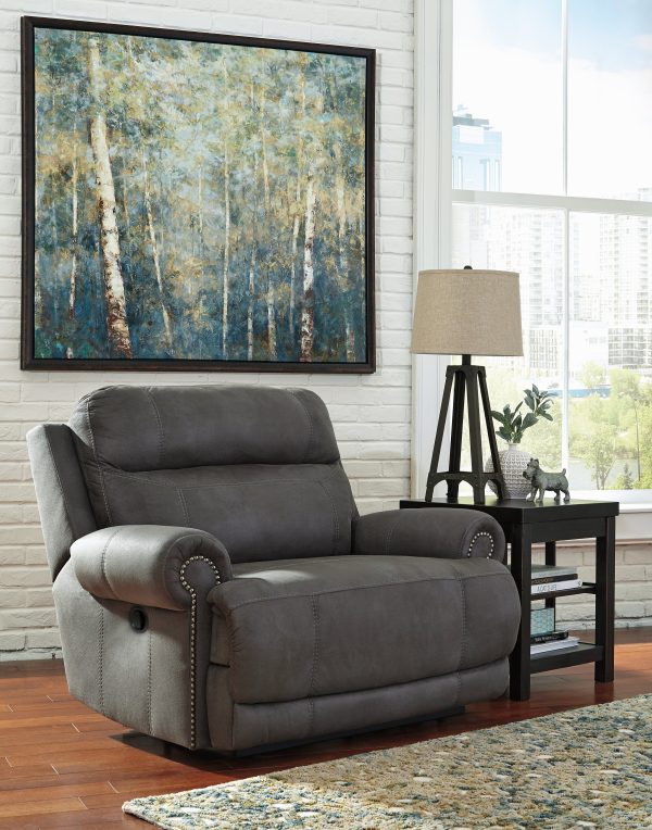 Austere Gray Oversized Recliner For Sale