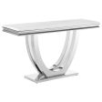 Adabella U-Base Rectangle Sofa Table White Chrome Sale