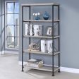 Analiese Gray Driftwood 4-Shelf Bookcase For Sale