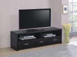 Alton 62  3-Drawer TV Console Black Oak Cheap