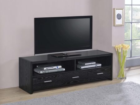 Alton 62  3-Drawer TV Console Black Oak Cheap