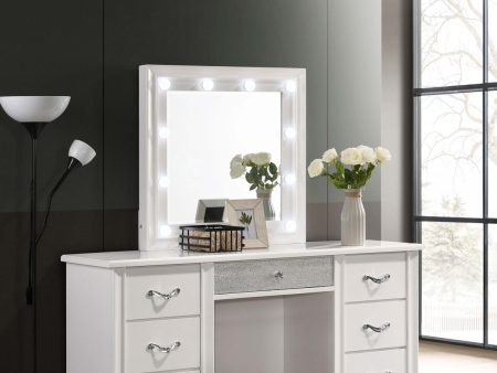 Barzini 7-Drawer Vanity Desk with Lighted Mirror White on Sale