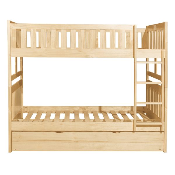 Bartly Pine Full Full Bunk Bed with Twin Trundle Supply