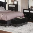 Barzini Black Tufted Rectangular Trunk with Nailhead Discount