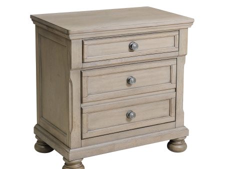 Bethel Wire Brushed Gray Nightstand Hot on Sale