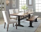 Bexley Natural Honey Espresso Live Edge Trestle Dining Table Discount