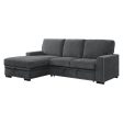 Morelia Charcoal LAF Storage Sleeper Sofa Chaise For Cheap