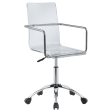 Amaturo Clear Chrome Office Chair with Casters For Discount