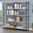 Analiese Gray Driftwood 4-Shelf Open Bookcase For Sale