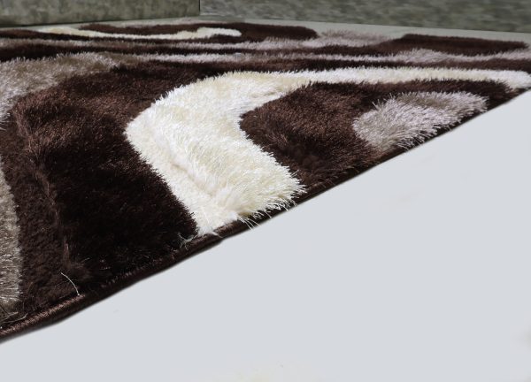 3D Shaggy Brown 5X7 Area Rug Supply