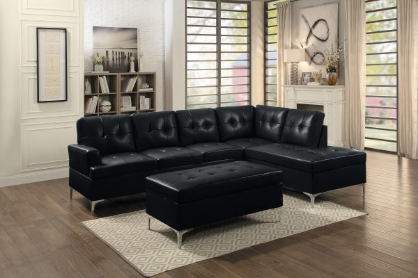 Barrington New Black Ottoman For Cheap