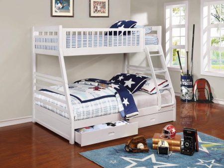 Ashton White Twin over Full 2-Drawer Bunk Bed For Cheap