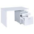 Irving White 2-Drawer Office Desk with Cabinet Online Hot Sale