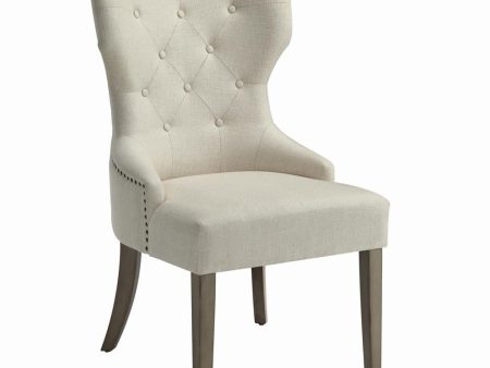 Baney Beige Tufted Upholstered Dining Chair For Sale