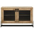 April White Washed Black 2-Door Accent Cabinet Fashion